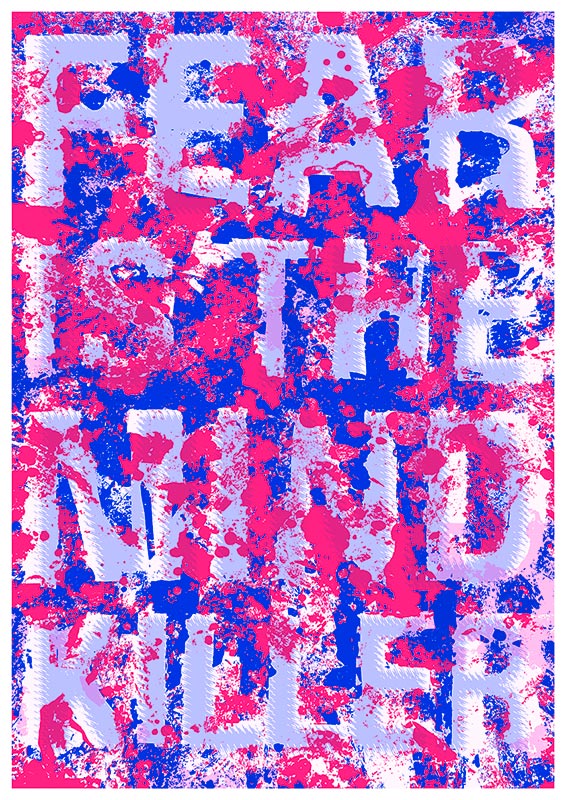 2-farbiges Risographie Poster Fear is the mind-killer