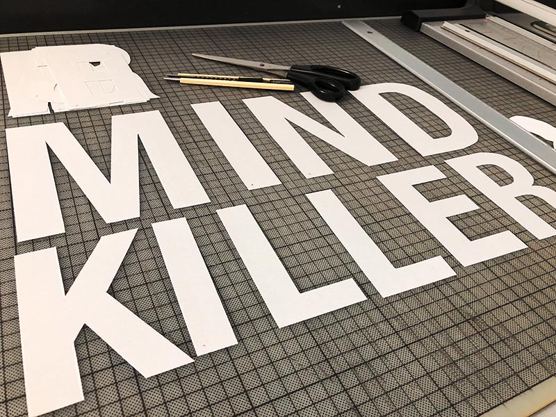 Schablonen für das Poster Fear is the mind-killer